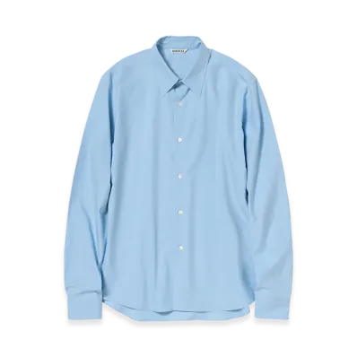 AURALEE Washed Finx Twill Slim Shirt "Light Blue"
