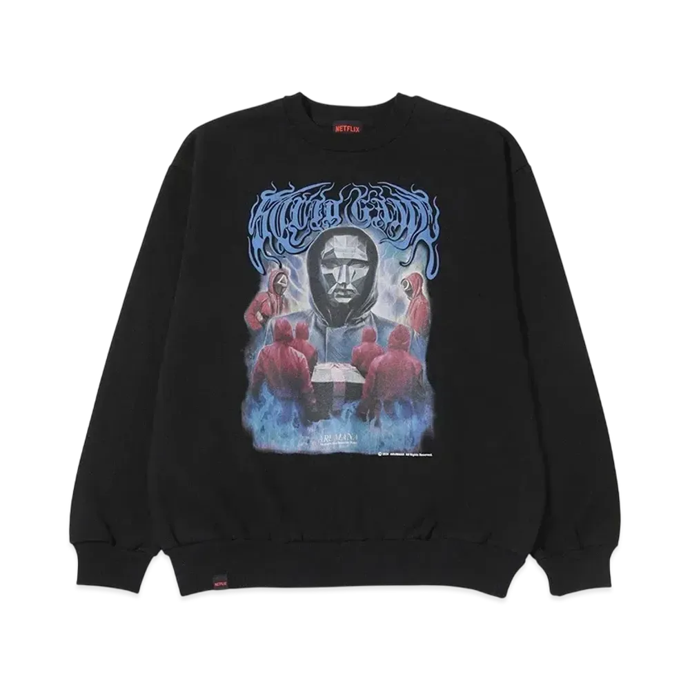 NETFLIX Squid Game Season 2 Original Graphic Sweat Crew (FRONTMAN) "Black"
