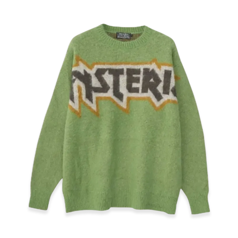 HYSTERIC GLAMOUR Maiden Logo Jacquard Sweater "Green"
