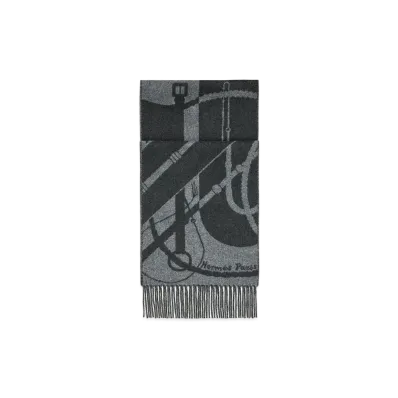 Hermes Clic-Clac Muffler "Anthracite/Gris Chine"