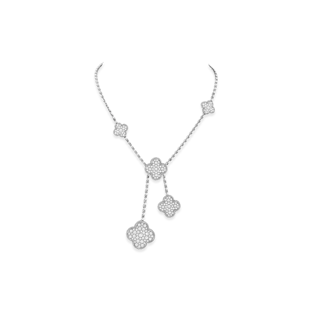 Van Cleef & Arpels Magic Alhambra necklace 6 motifs "18K White Gold/Diamond"