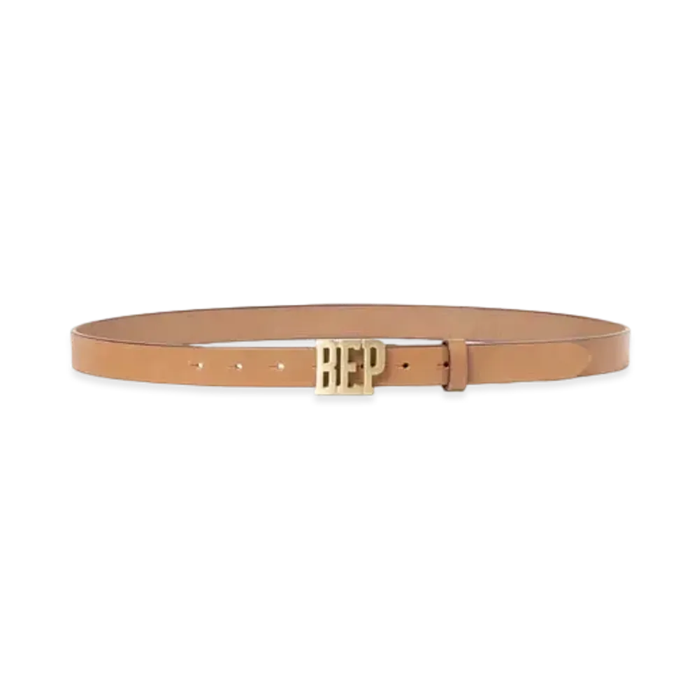 Black Eye Patch Letters Belt Mini "Brown"