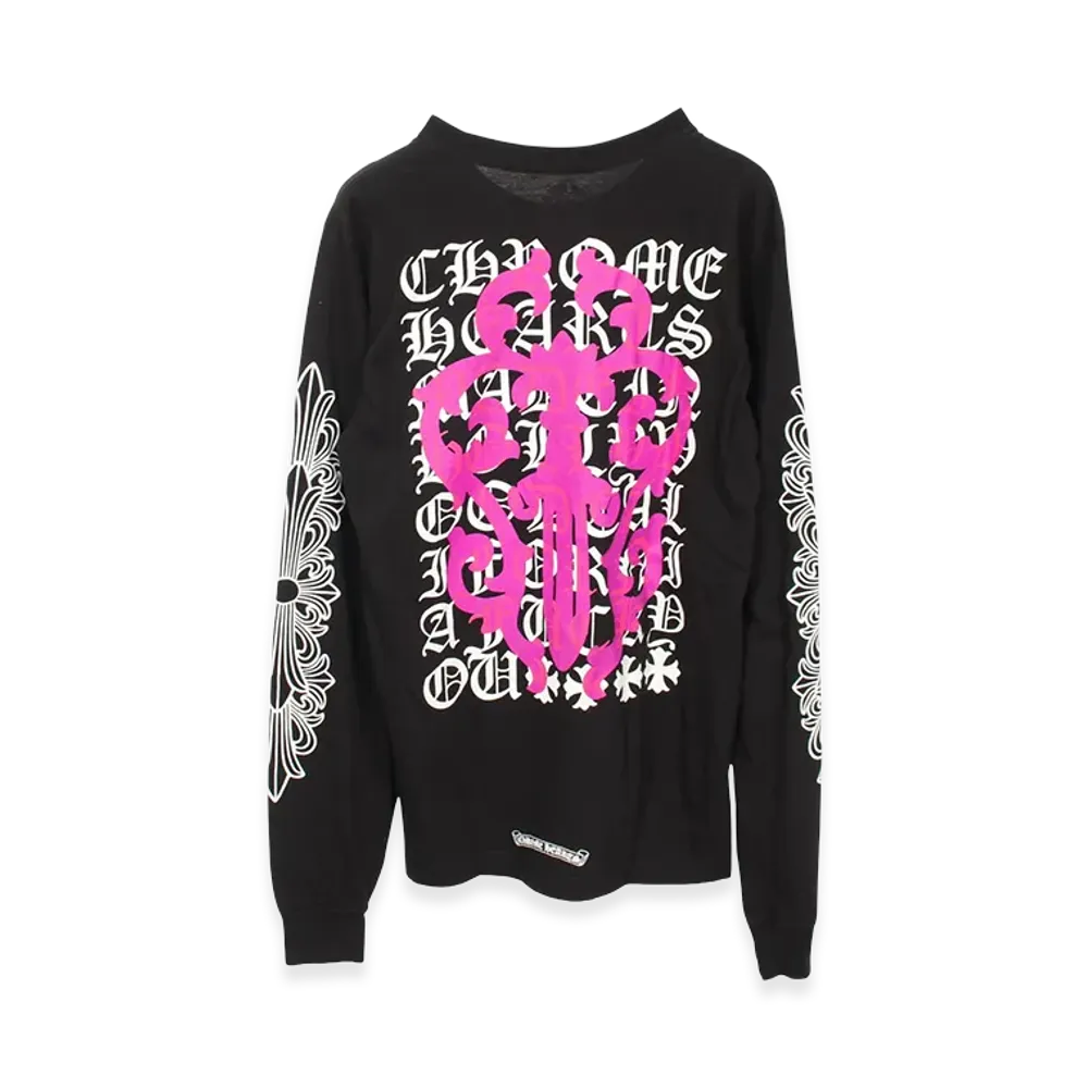 Chrome Hearts Dagger Eye Chart Floral Sleeve L/S T-Shirt "Black"