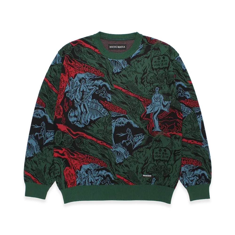 WACKO MARIA Jacquard Knit Sweater "Green"