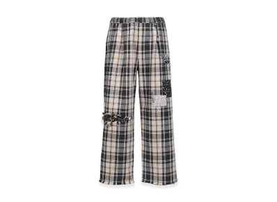 SWJP x mastermind JAPAN Plaid Flannel Beach Pants "Black"