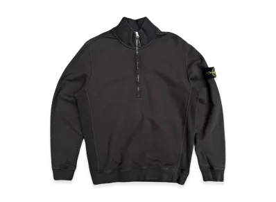 Stone Island Wappen Patch Half Zip-up Fluffy Sweatshirt "Gray"