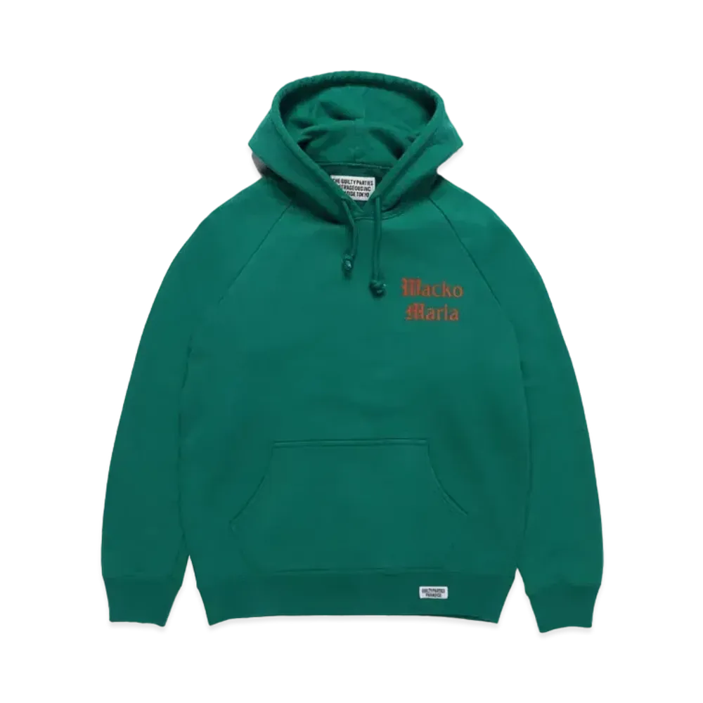 WACKO MARIA WASHED HEAVY WEIGHT PULL OVER HOODED SWEAT SHIRT "Green"