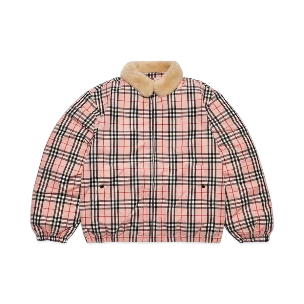 Supreme x Burberry Shearling Collar Down Puffer Jacket "Pink"