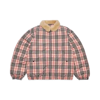 Supreme x Burberry Shearling Collar Down Puffer Jacket "Pink"
