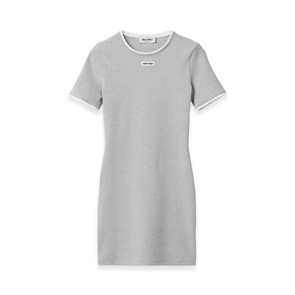 MIU MIU Women's Cotton Mini Dress "Grey"