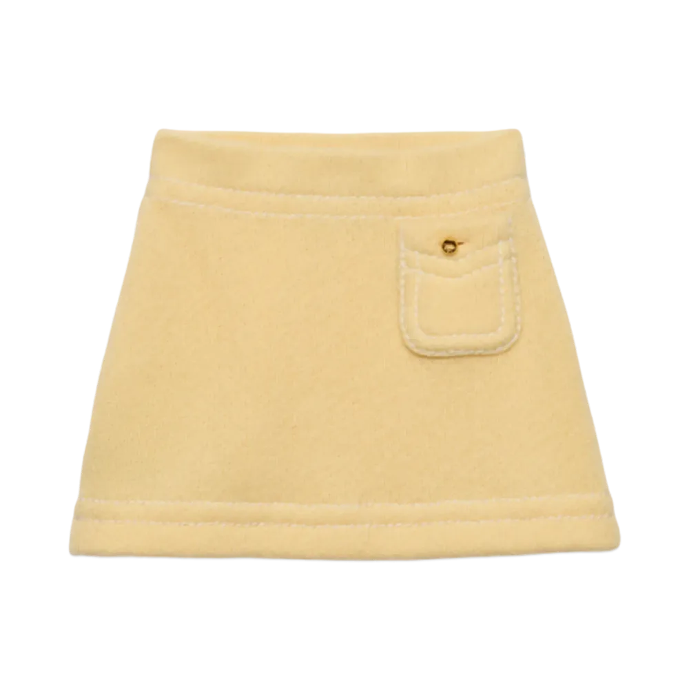 PRADA Women's Cashmere Miniskirt Cream "White"