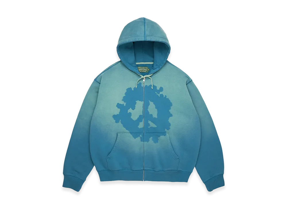 DENIM TEARS Peace Wreath Knockout Zip Hoodie "Blue"