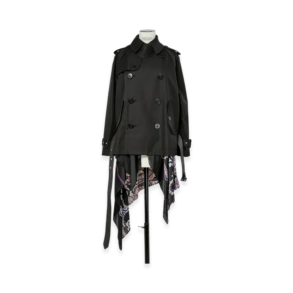 sacai Cotton Gabardine x Paisley Print Jacket "Black/Black"