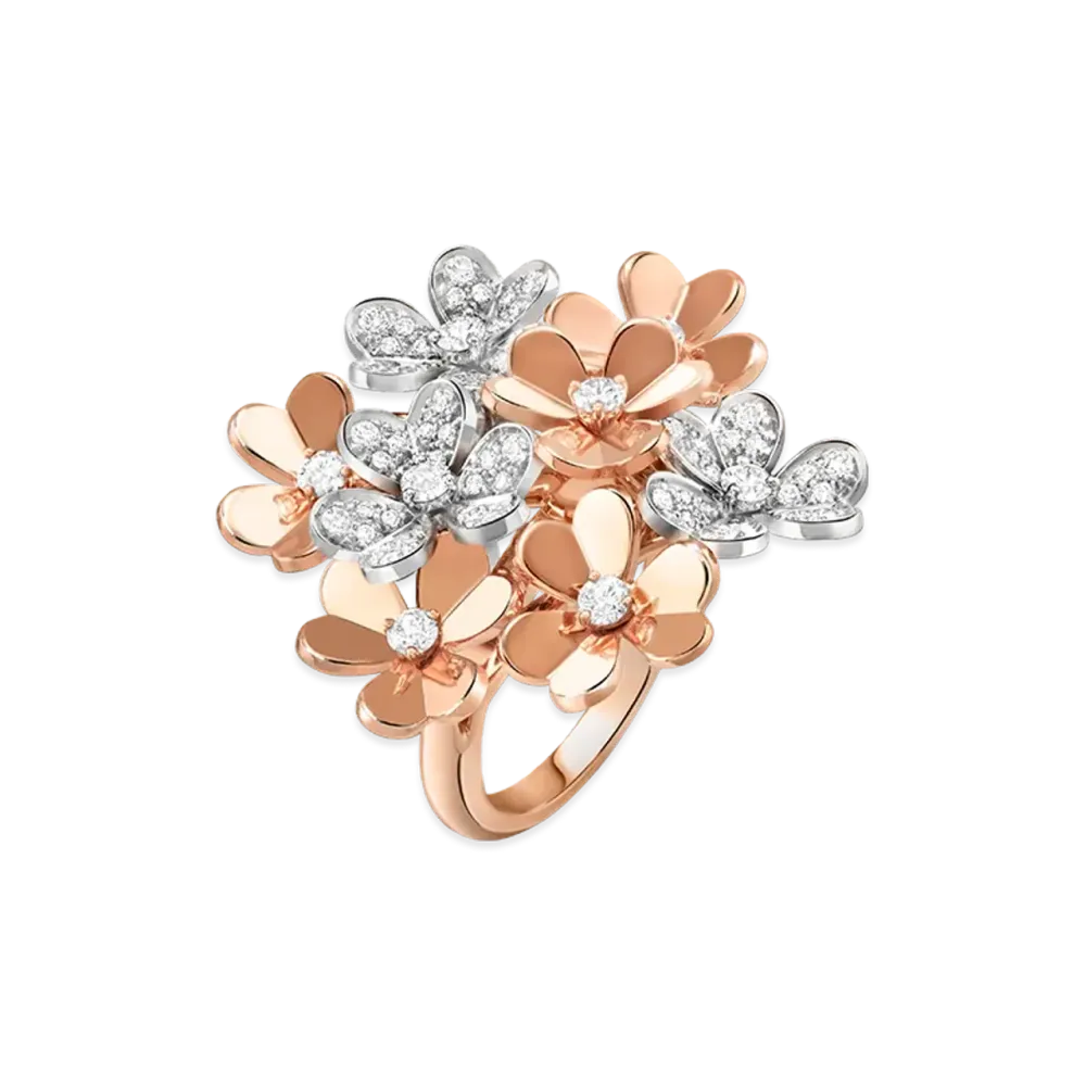Van Cleef & Arpels Frivole ring 8 flowers "18K Rose gold/Diamond"