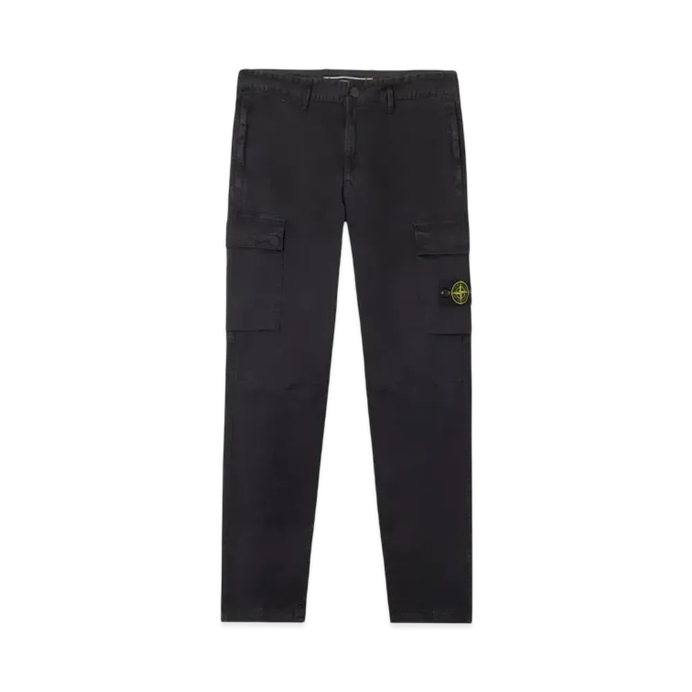 Stone Island 3100304 Stretch Organic Broken Twill Cotton Old Effect "Black"