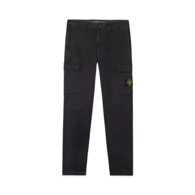 Stone Island 3100304 Stretch Organic Broken Twill Cotton Old Effect "Black"