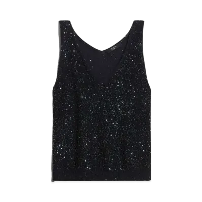 Max Mara Narva Sequin Top "Navy"