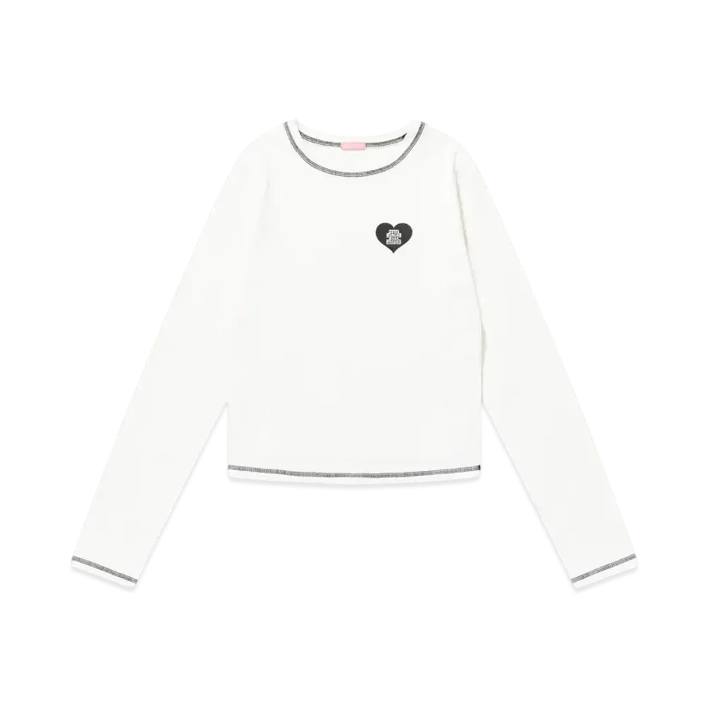 BlackEyePatch Og Heart Cropped L/S Tee "White"