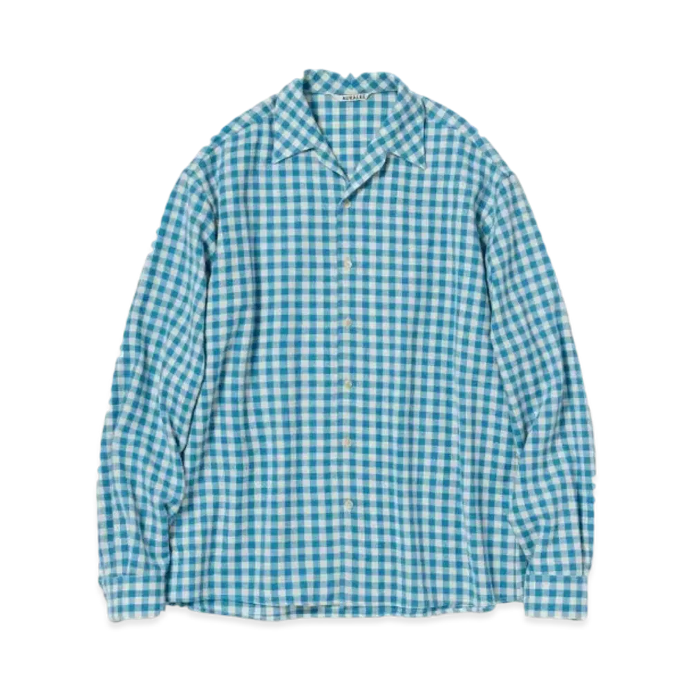 AURALEE Airy Smooth Cashmere Shirt Blouson "Light Blue"