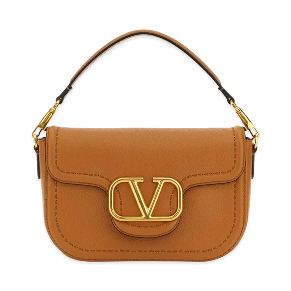 Valentino Women's Leather Alltime Shoulder Bag "Camel/Beige"