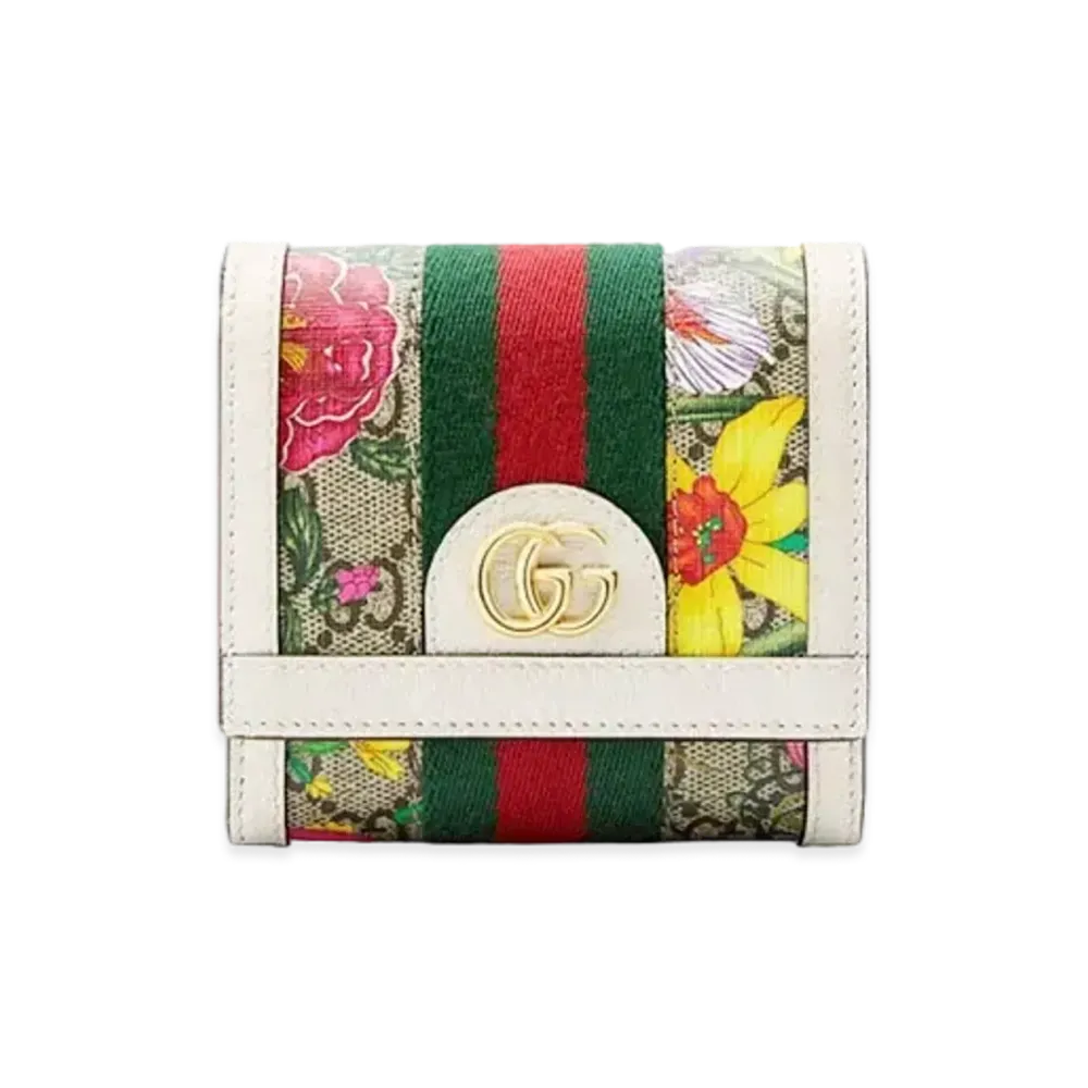 GUCCI Ophidia GG Flora Wallet "White"
