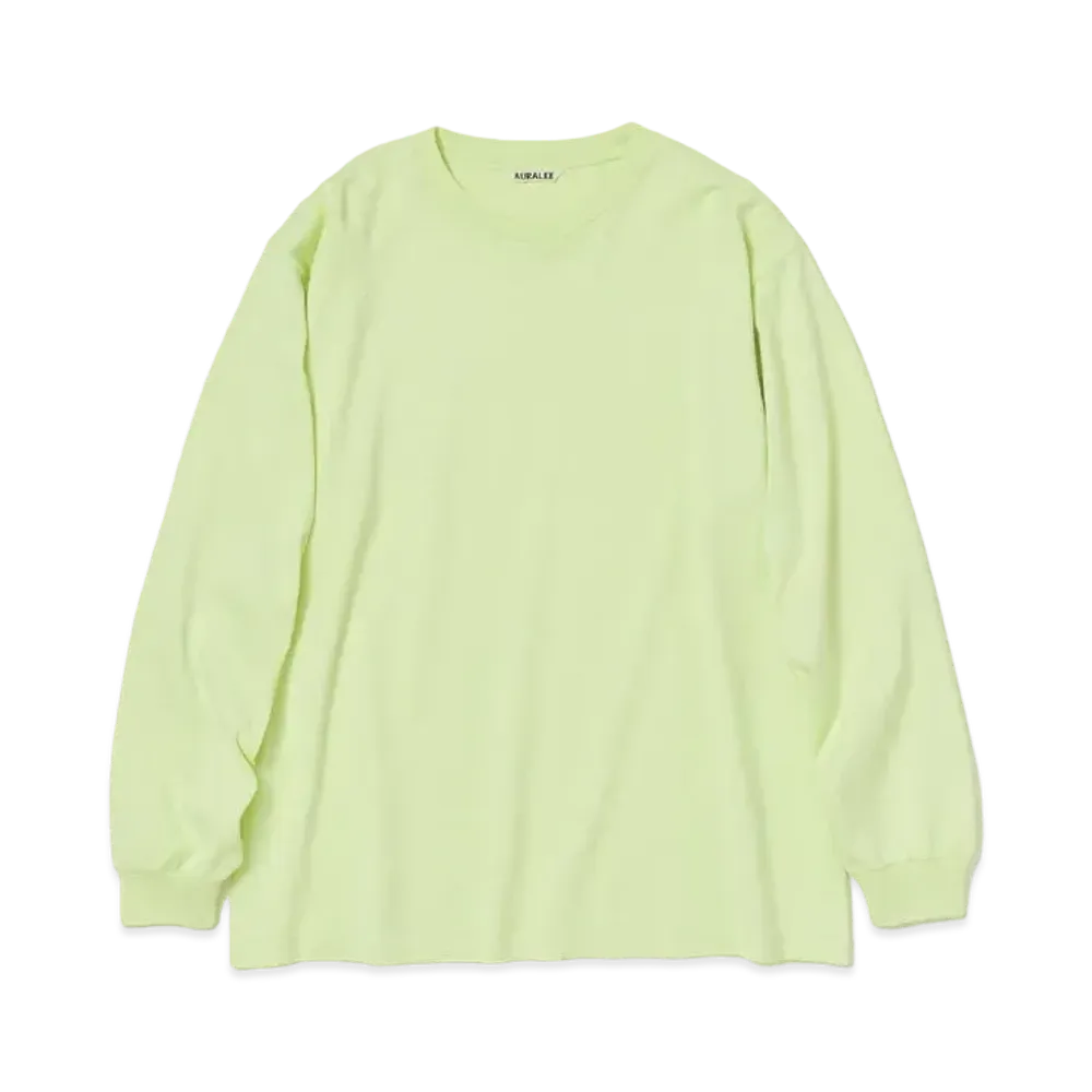 AURALEE Luster Plaiting L/S Tee "Lime Yellow"