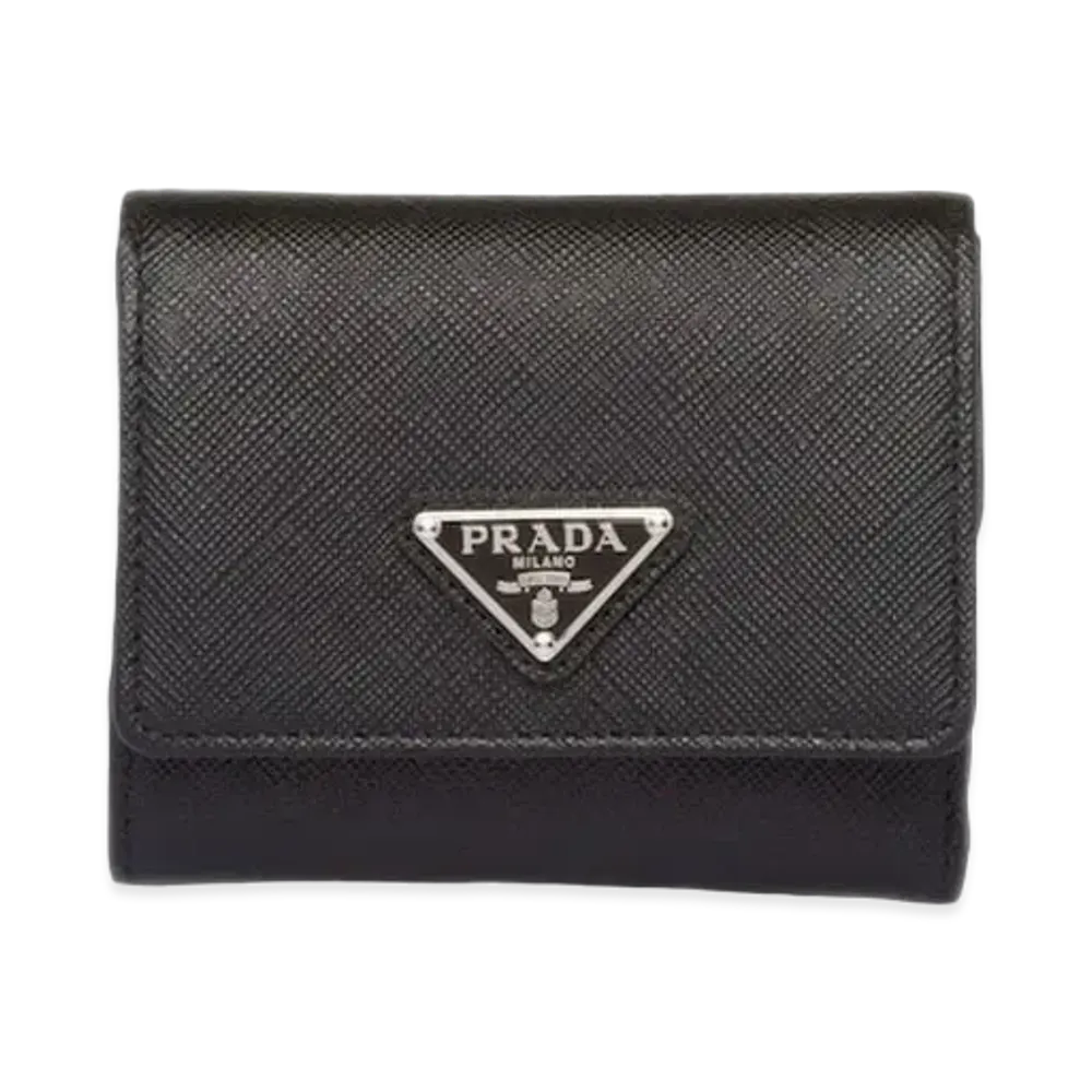 PRADA Small Saffiano Leather Wallet "Black"