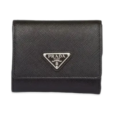 PRADA Small Saffiano Leather Wallet "Black"