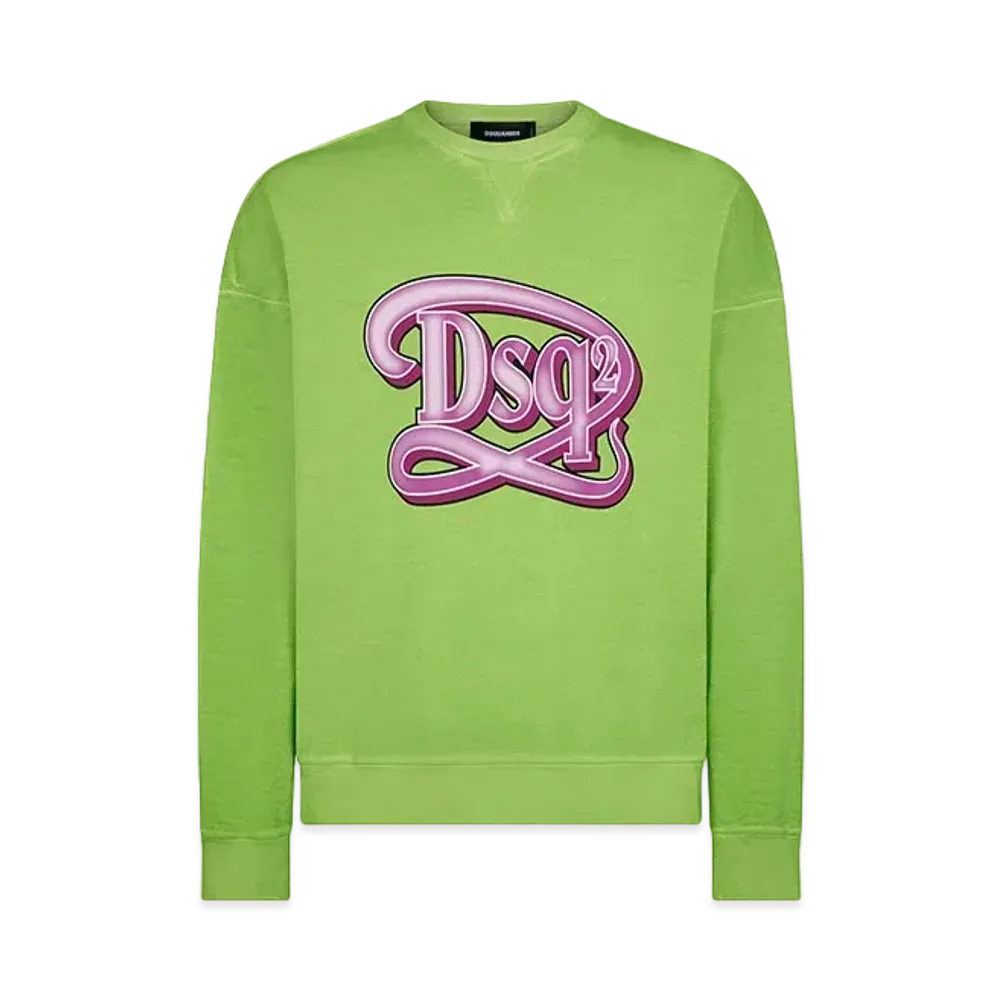 Dsquared2 Dsq2 Drop Fit Crewneck Sweatshirt "Grass Green"