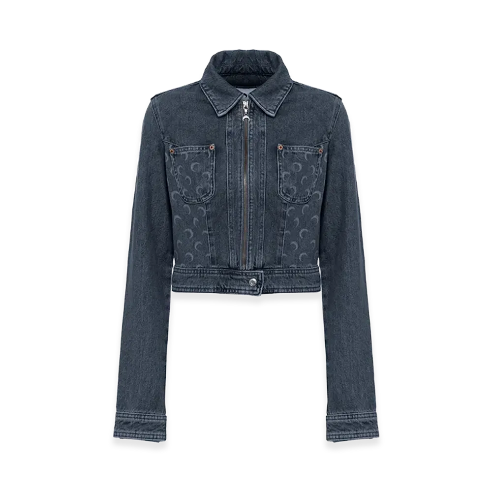 Marine Serre Women's Denim Jacket "Dark Blue"