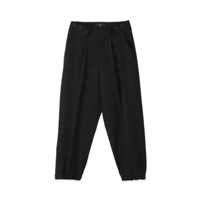 Yohji Yamamoto Y's WOOL GABARDINE HEM ELASTIC PANTS "Black"