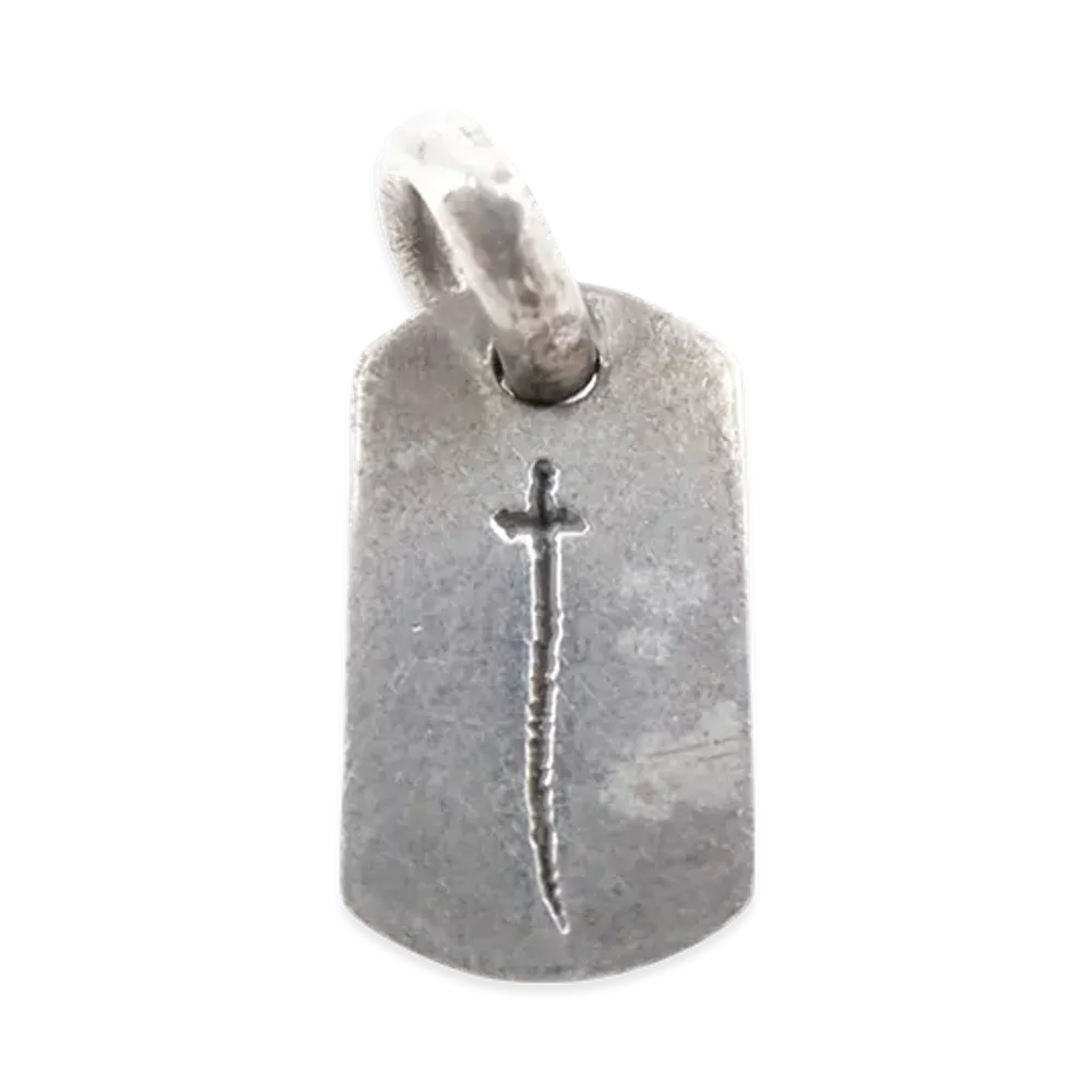 Chrome Hearts Tiny Dog Tag RS Cross Ginza Open Commemorative Pendant Top "Silver"