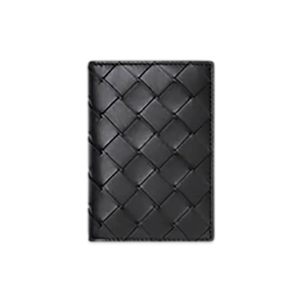 Bottega Veneta Intrecciato Flap Card Case "Black"