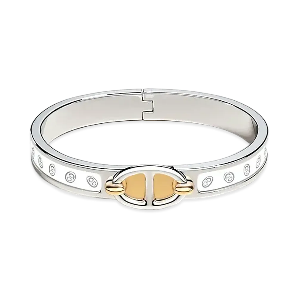 Hermes Mini Clic Chaine D'ancre Maillon Bracelet "Blanc Platine/Palladium"