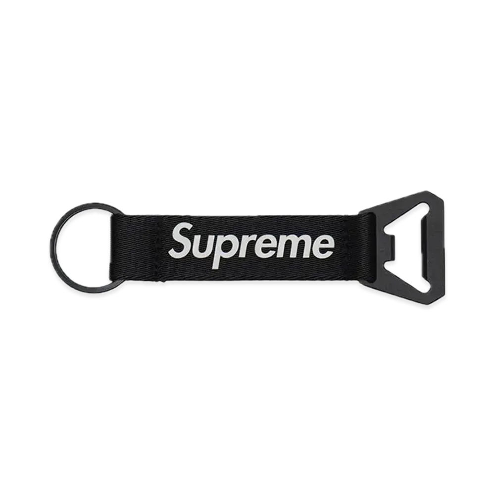 Supreme Bottle Opener Webbing Keychain "Black"