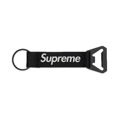 Supreme Bottle Opener Webbing Keychain "Black"