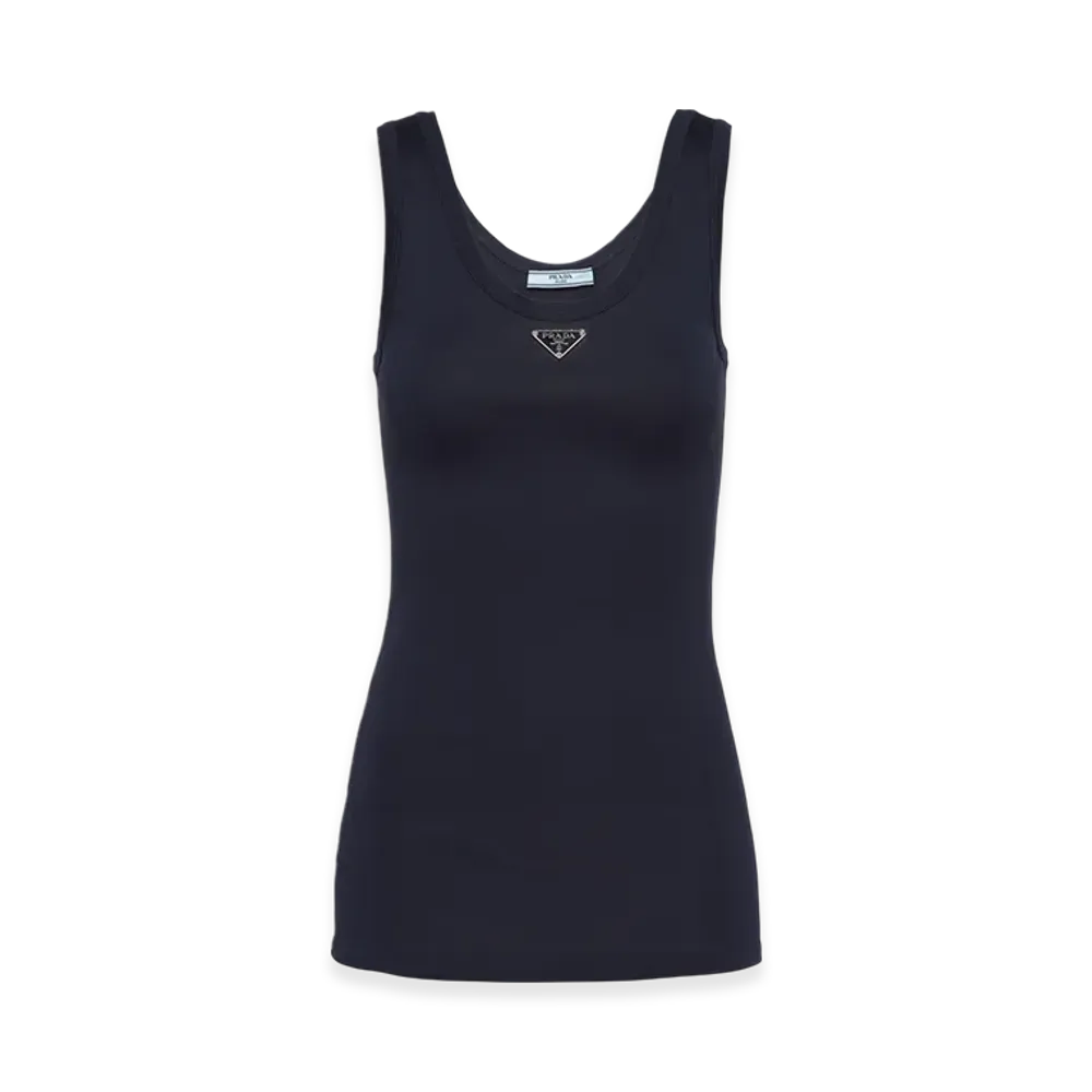 PRADA Women's Ribbed Knit Top "Navy"