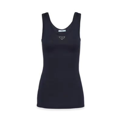 PRADA Women's Ribbed Knit Top "Navy"