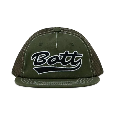BOTT Script Logo Mesh Back 5-Panel Cap "Olive"
