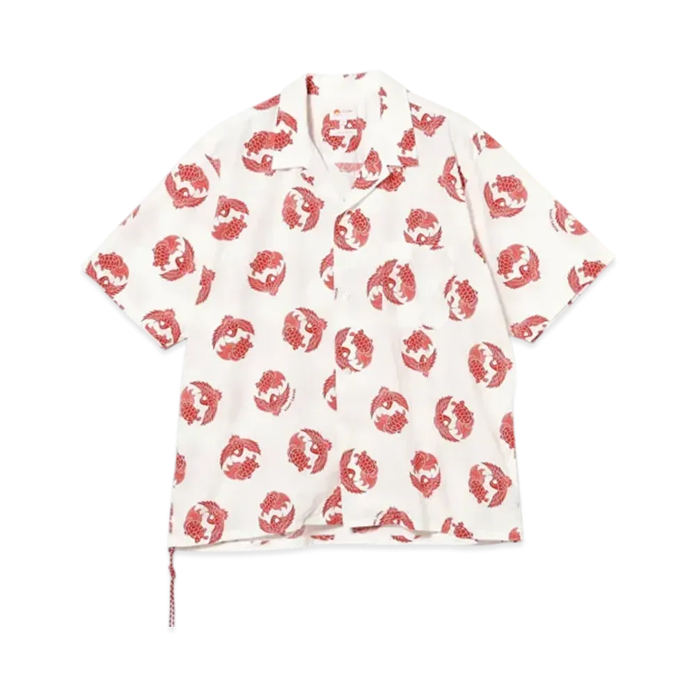 BEAMS Turukame Open Collar Shirt "Whtie"