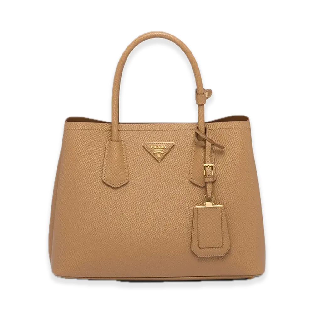 PRADA Double Saffiano Leather Medium Bag "Camel"