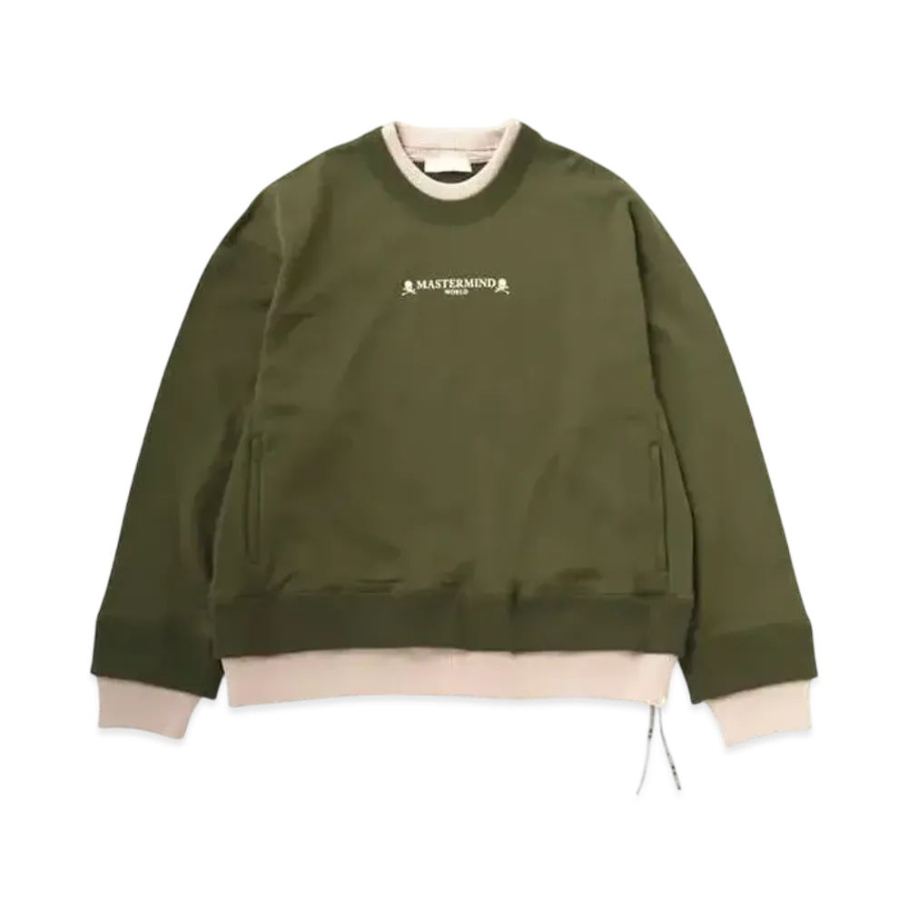 mastermind WORLD Boxy Layered Crewneck "Olive Sand"