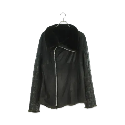 Chrome Hearts x Rick Owens Cross Patch Mink Far Mouton Coat "Black"
