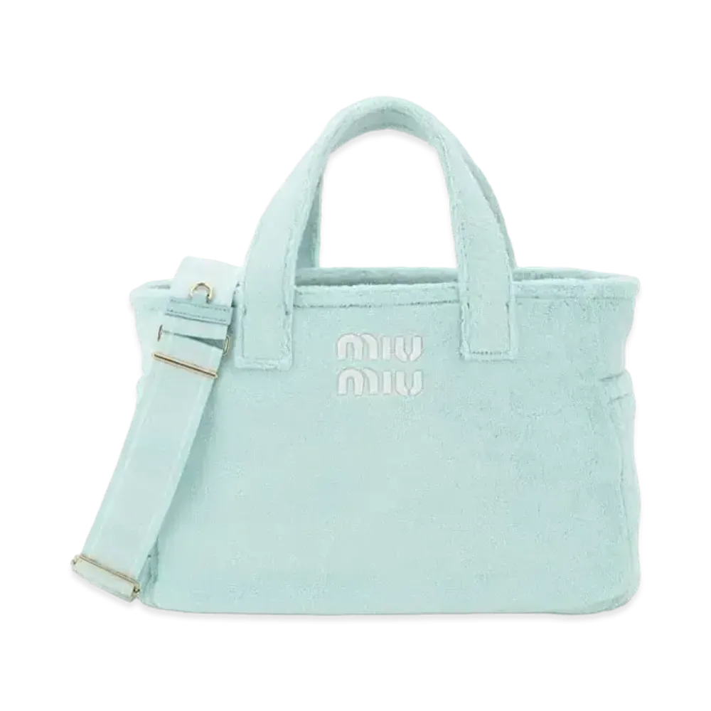 MIU MIU Terry Cloth Tote Bag "Navy"