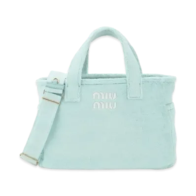 MIU MIU Terry Cloth Tote Bag "Navy"