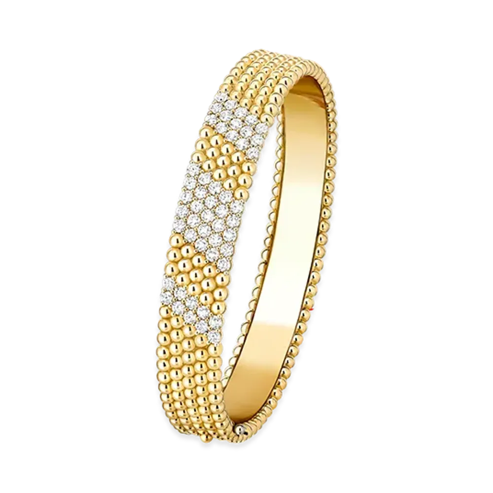 Van Cleef & Arpels Perlee diamonds bracelet 5 rows medium model "18K Yellow gold/Diamond"