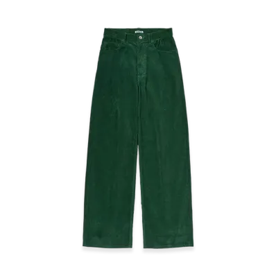 AURALEE Pigment Dyed Finx Corduroy Wide 5P Pants "Forest Green"
