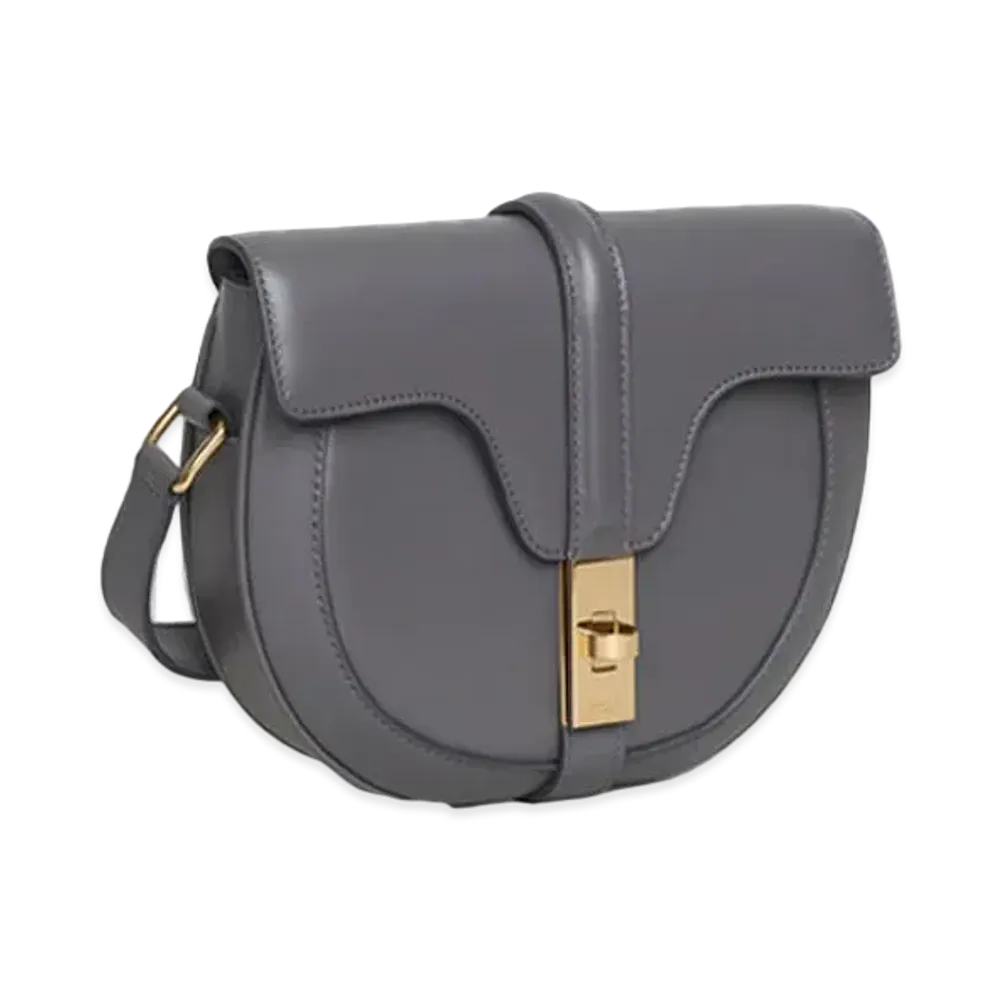 CELINE Small Besace 16 Bag in Satinated Calfskin "Grey"