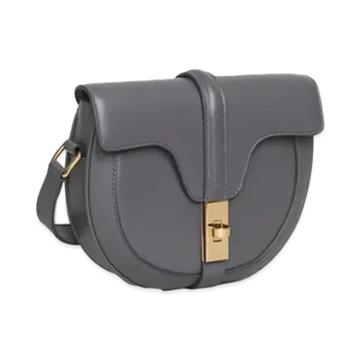 CELINE Small Besace 16 Bag in Satinated Calfskin "Grey"