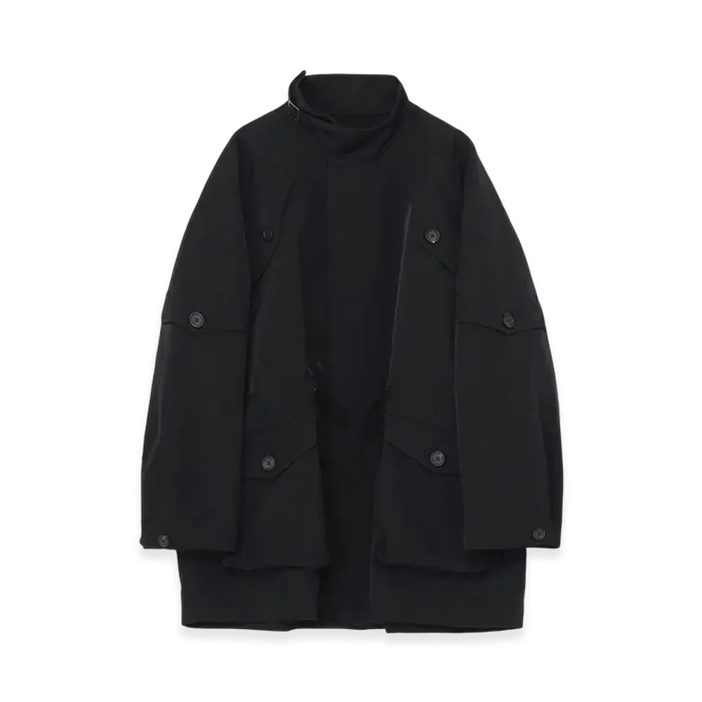 S'YTE Washed High-Density Nylon Twill Motor Cycle Coat "Black"